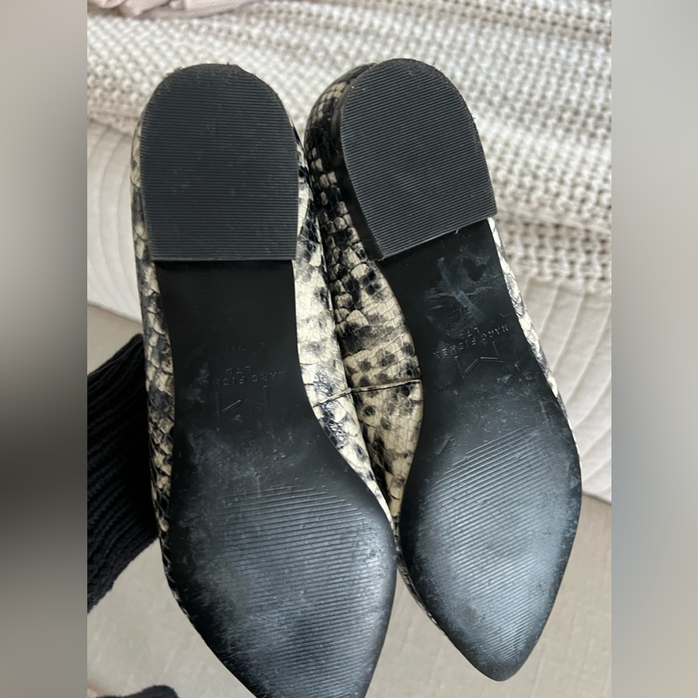 Marc Fisher Zurri Pointed Toe Snakeskin Flats Loa… - image 8